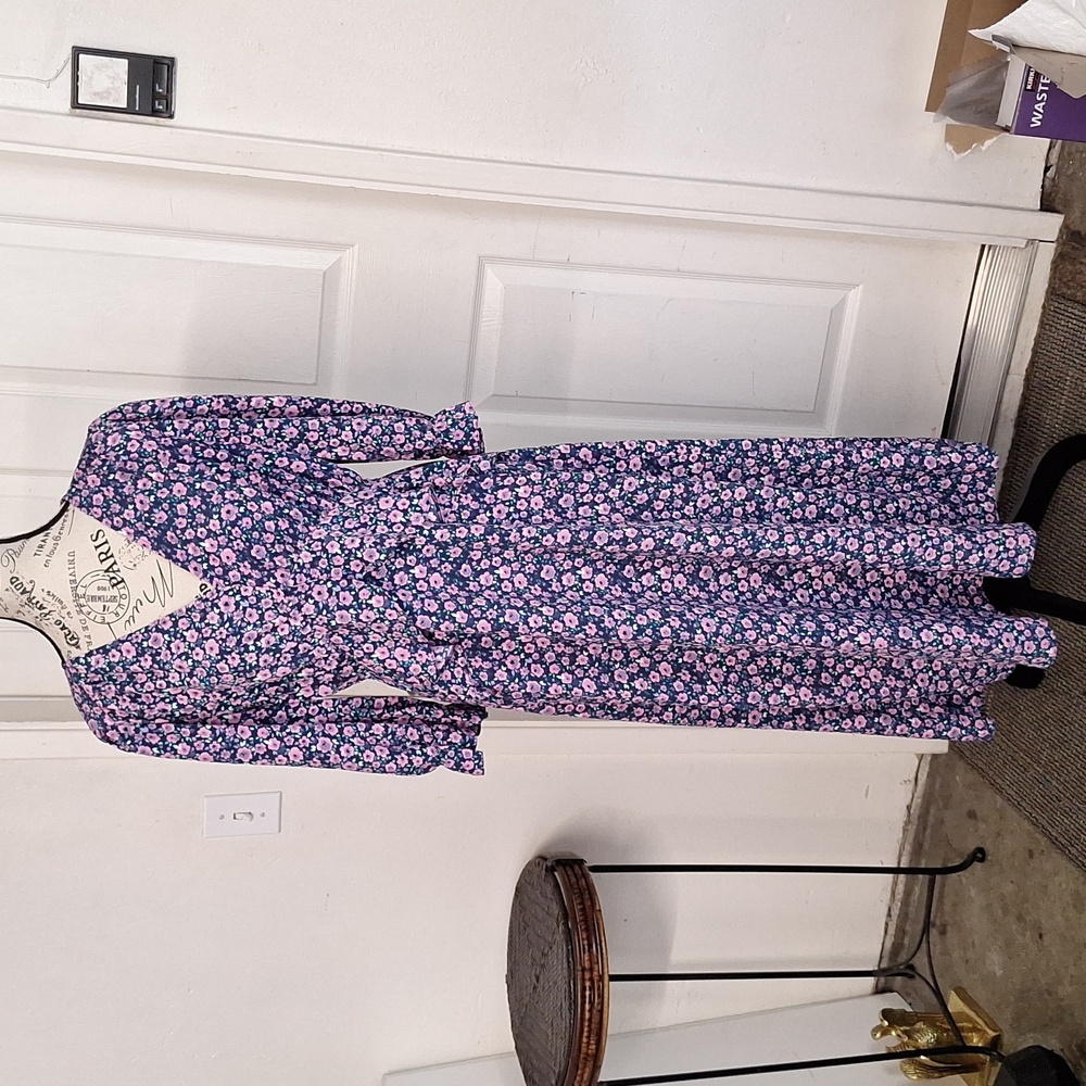 River Island purple floral Midi Dress Women 10 NEW NWT